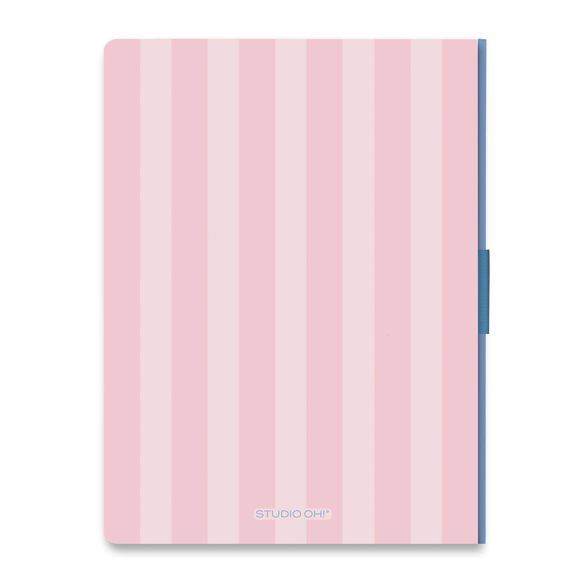Pink Stripes Casey Notebook with Phone Loop