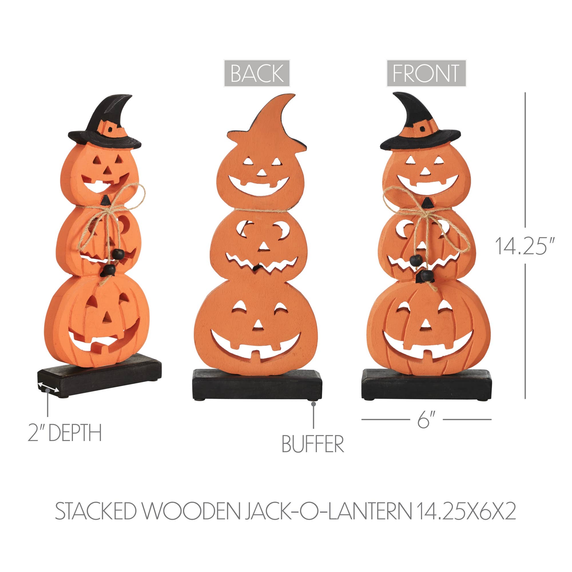 Stacked Wooden Jack-O-Lantern