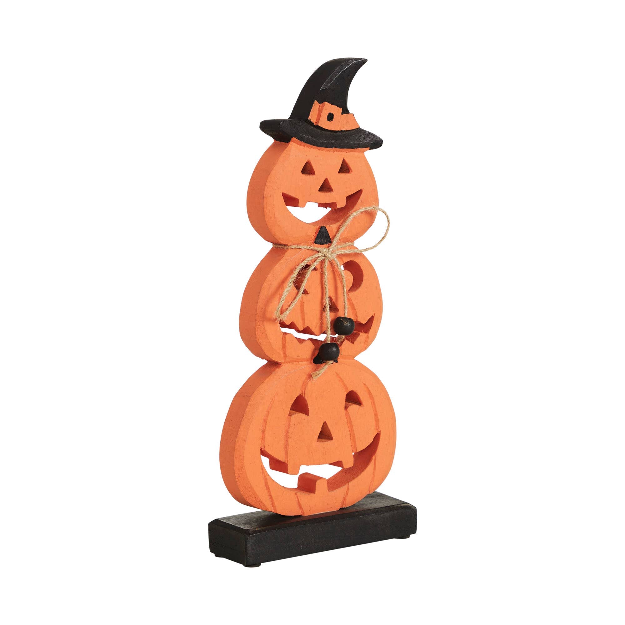 Stacked Wooden Jack-O-Lantern