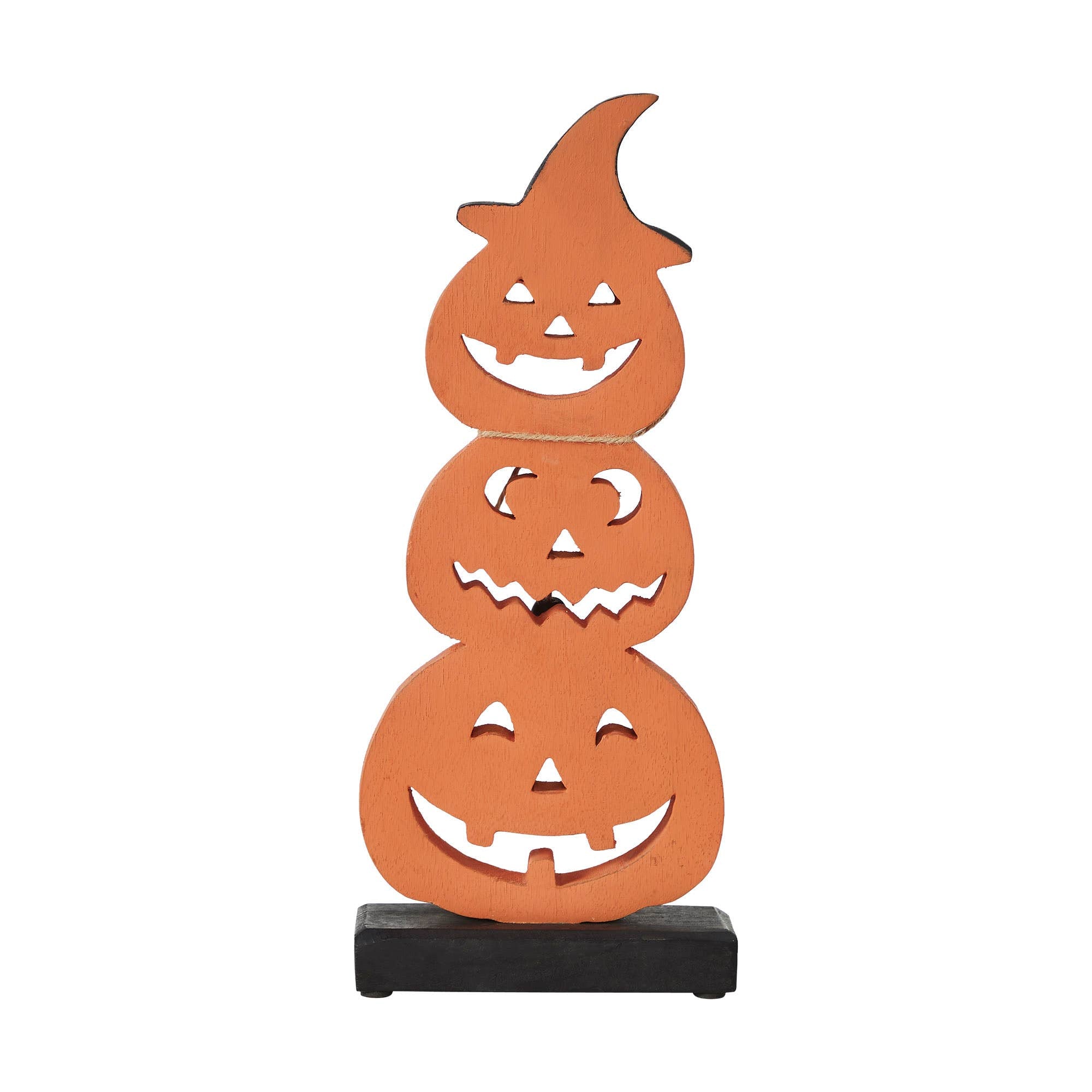 Stacked Wooden Jack-O-Lantern