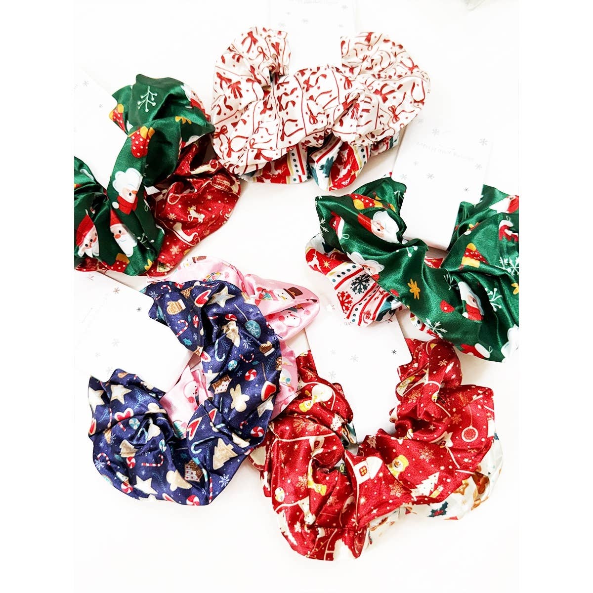 Duo Satin Christmas Hair Scrunchies