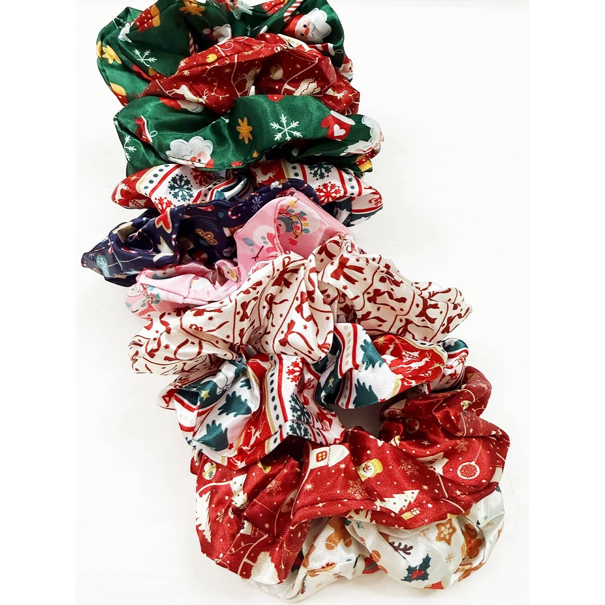 Duo Satin Christmas Hair Scrunchies