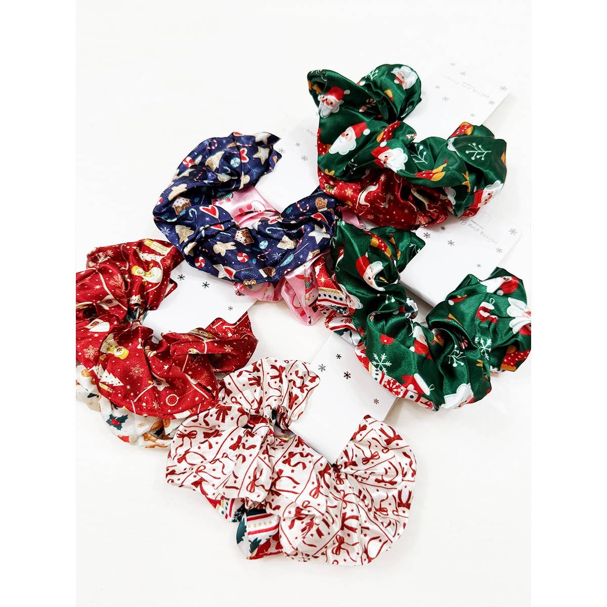 Duo Satin Christmas Hair Scrunchies