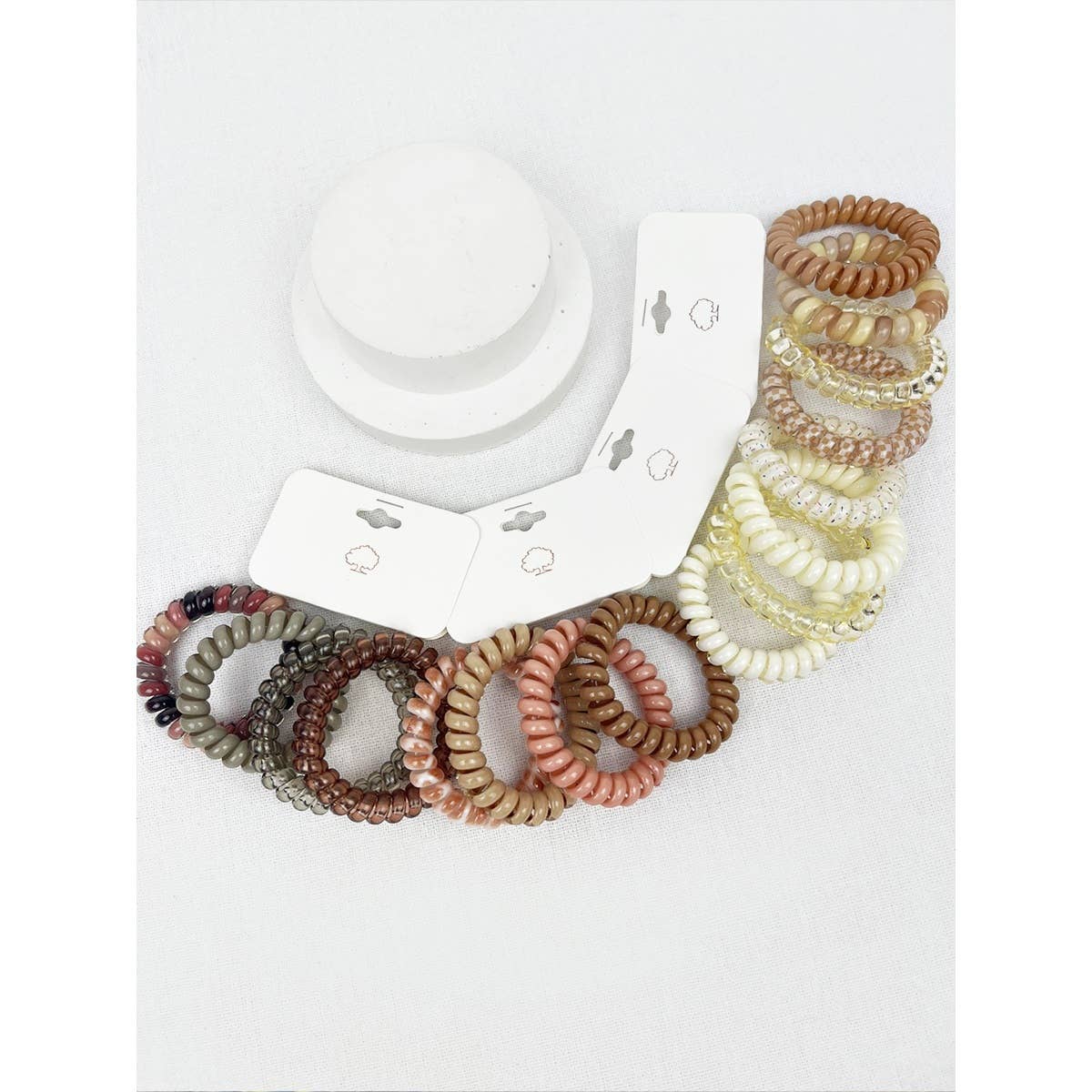 Multi-Design Spiral Hair Ties - 4 Pack