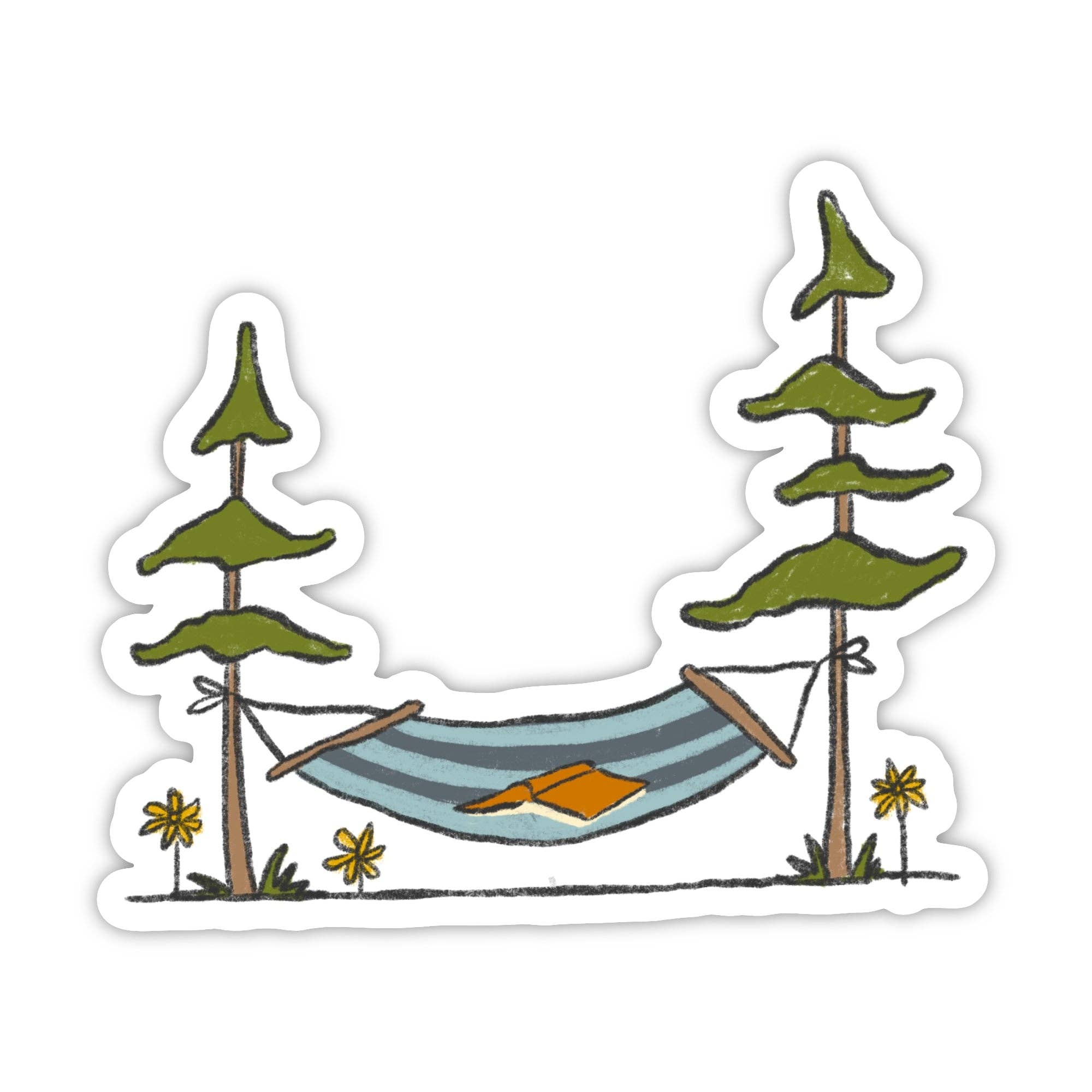 Hammock Between Trees Camping Sticker