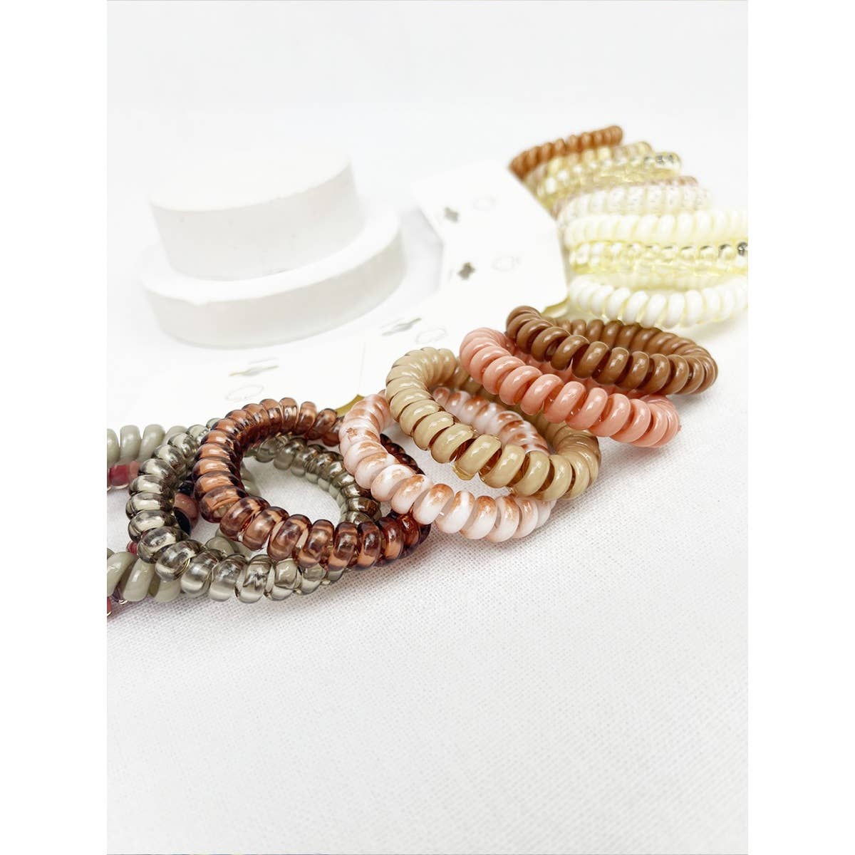 Multi-Design Spiral Hair Ties - 4 Pack
