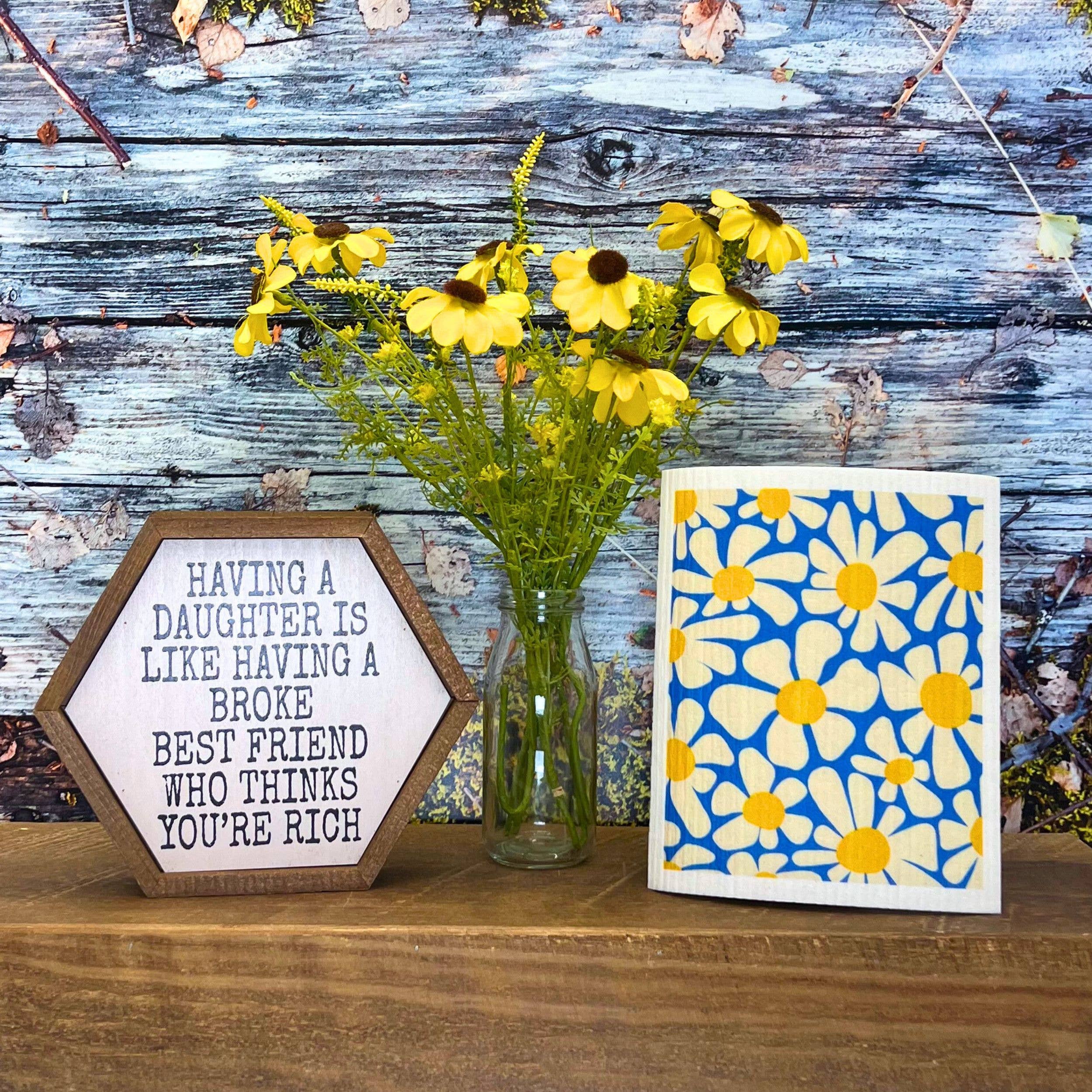 Daisy Blue Sky Swedish Dishcloths- Summer Decor