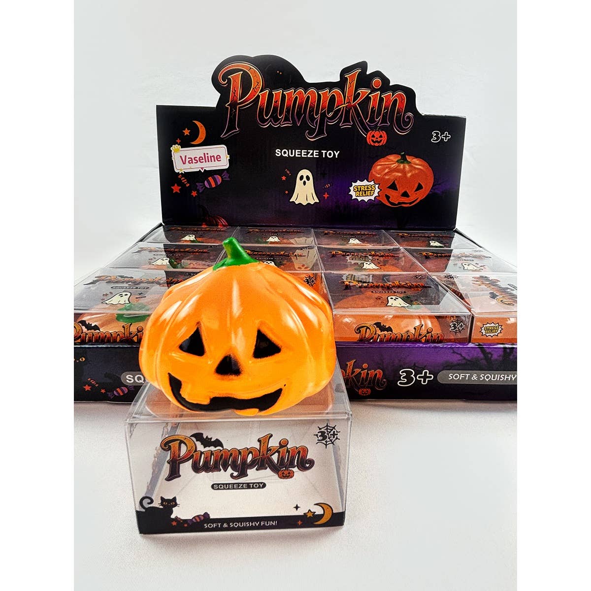 Vaseline Halloween Jack-o-Lantern Pumpkin Squishy Toy: PUMPKIN / ONE(12)