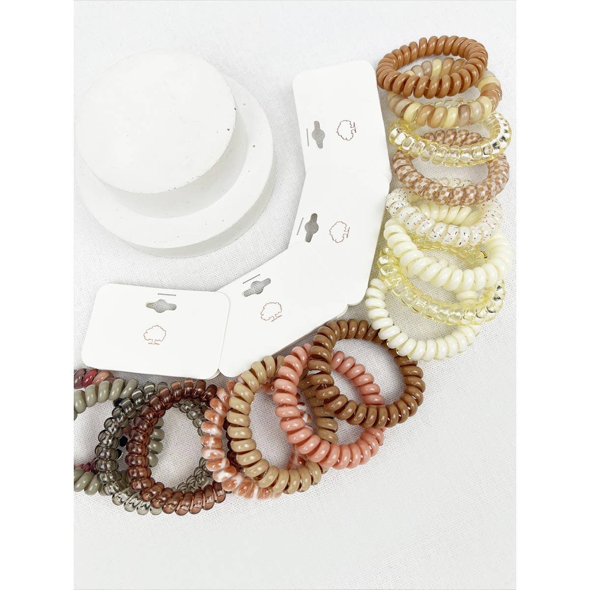 Multi-Design Spiral Hair Ties - 4 Pack