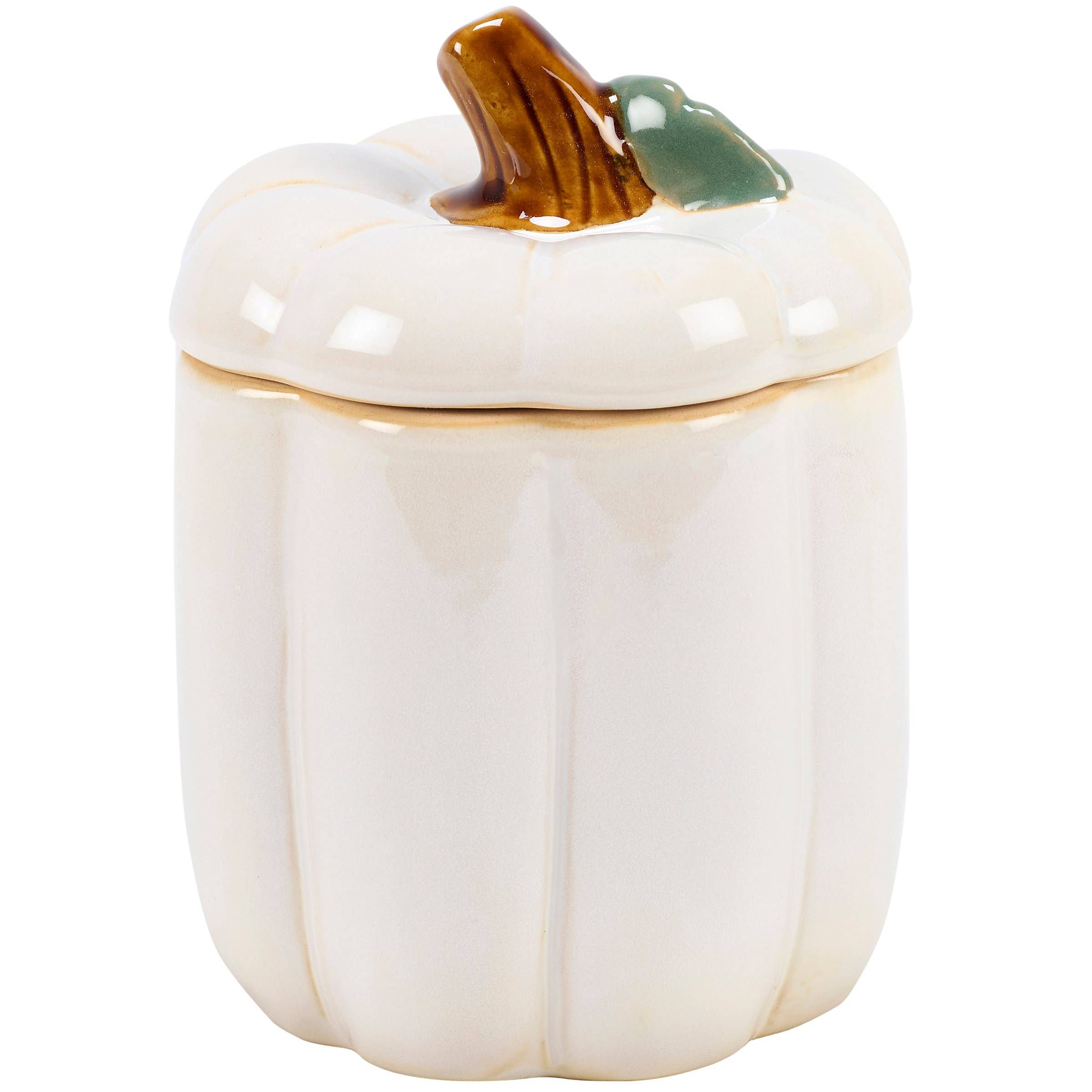 Tall White Pumpkin Treat Jar