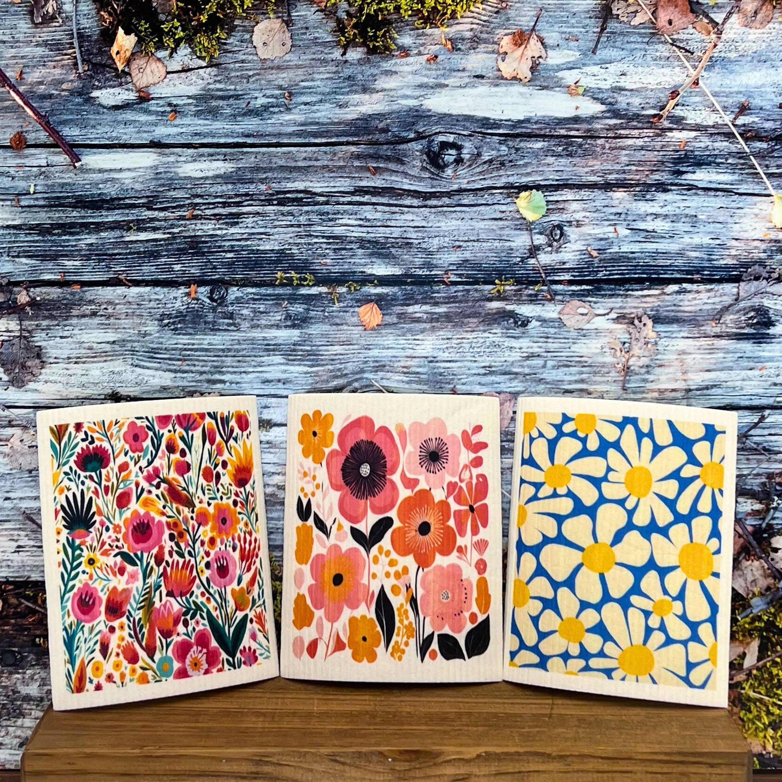 Daisy Blue Sky Swedish Dishcloths- Summer Decor