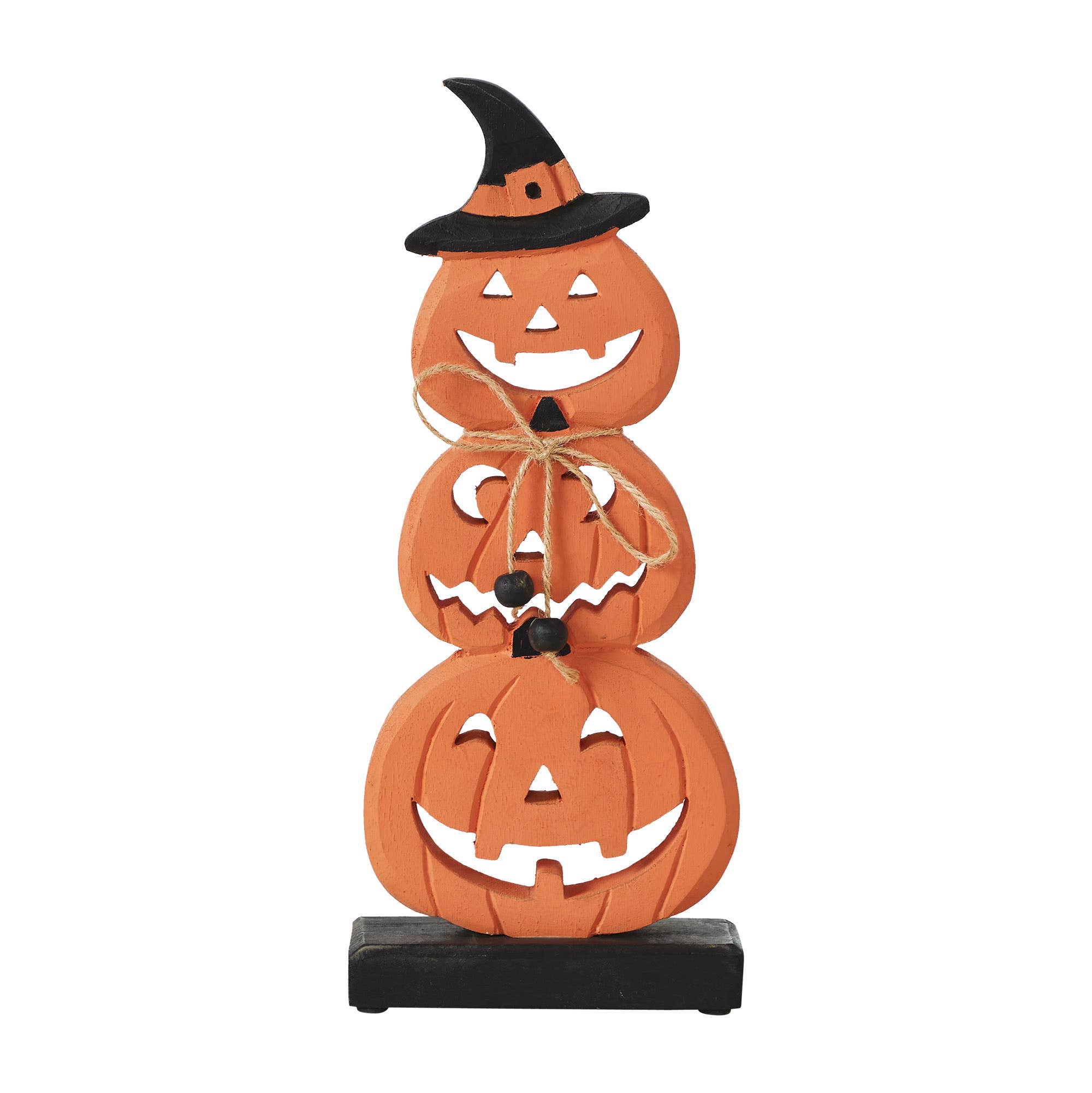 Stacked Wooden Jack-O-Lantern
