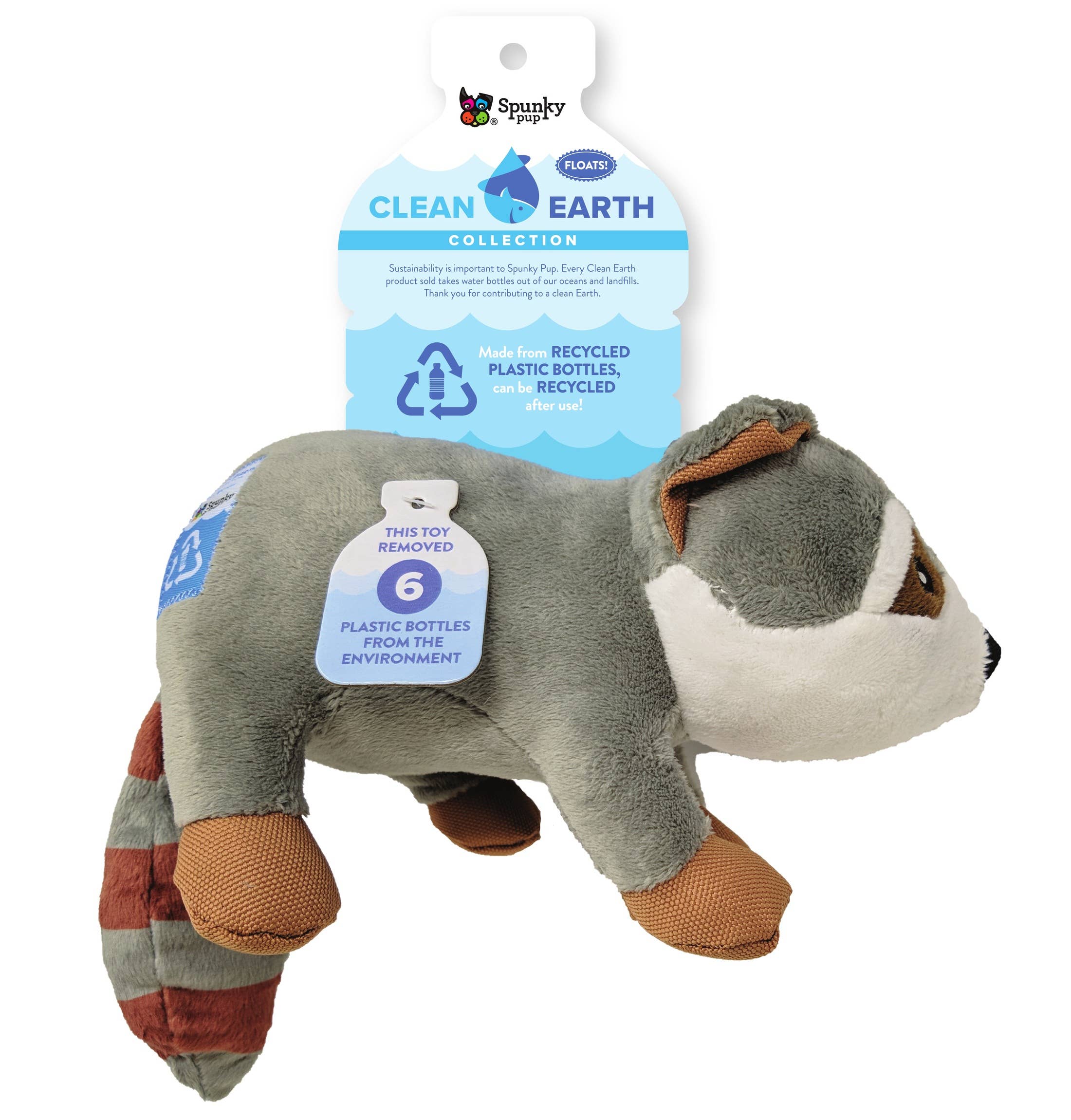Clean Earth Recycled Plush Toys - 100% Sustainable: Small / Raccoon