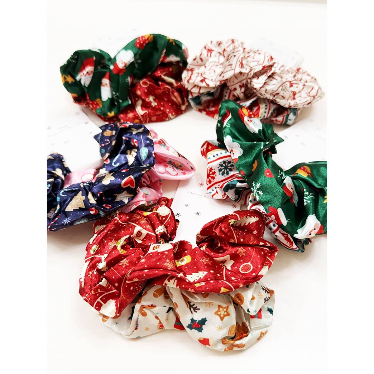 Duo Satin Christmas Hair Scrunchies
