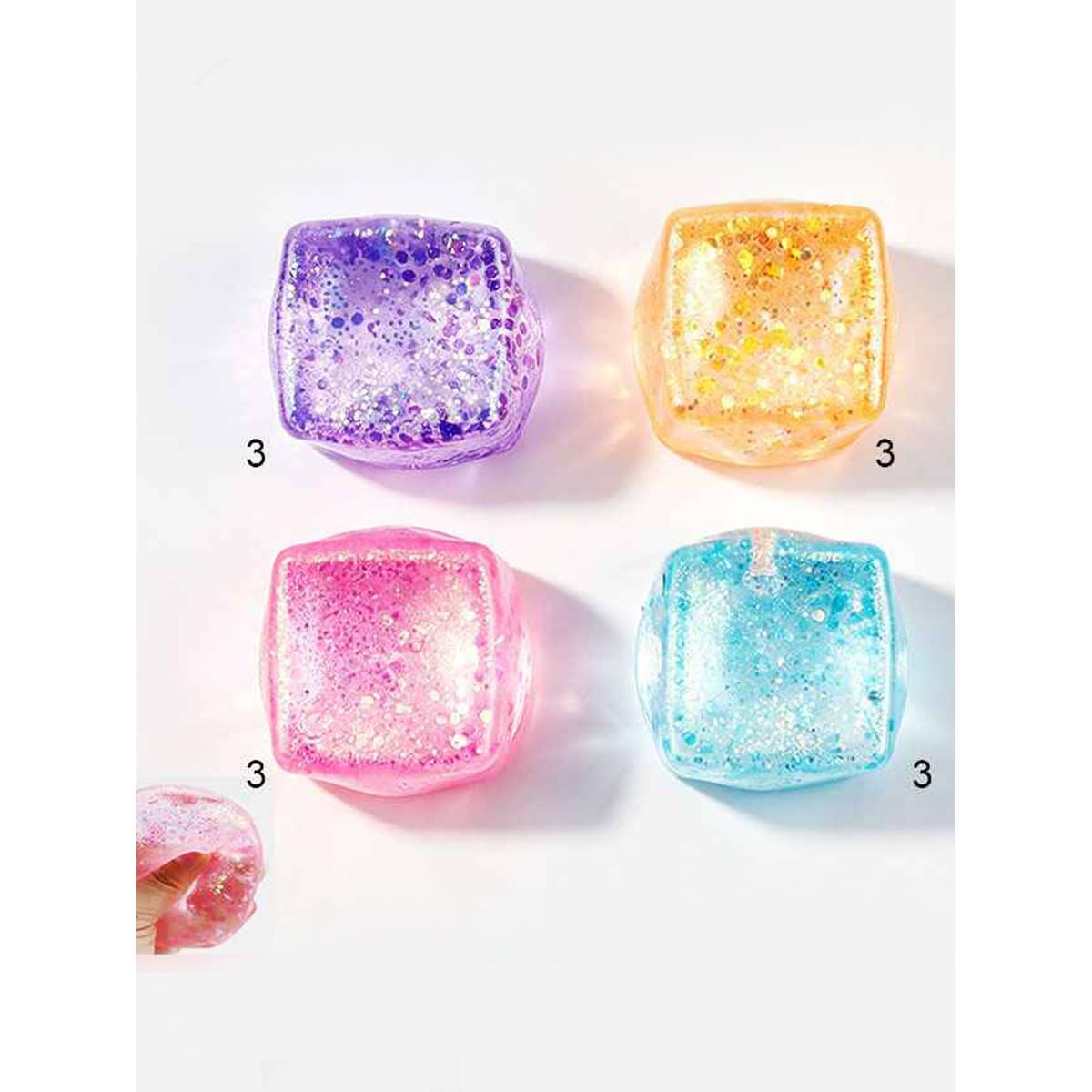 Glitter Ice Cube Squishy