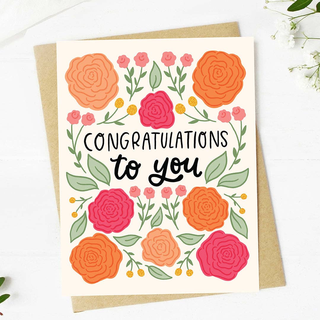 “Congratulations to You” Floral Greeting Card