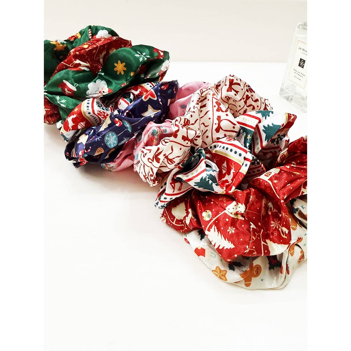 Duo Satin Christmas Hair Scrunchies