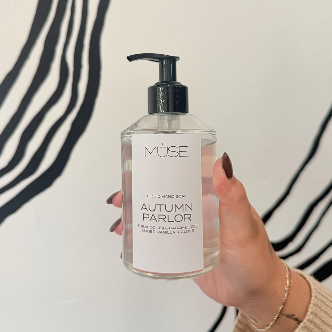 Autumn Parlor - Liquid Hand Soap Glass Bottle 10.5 oz