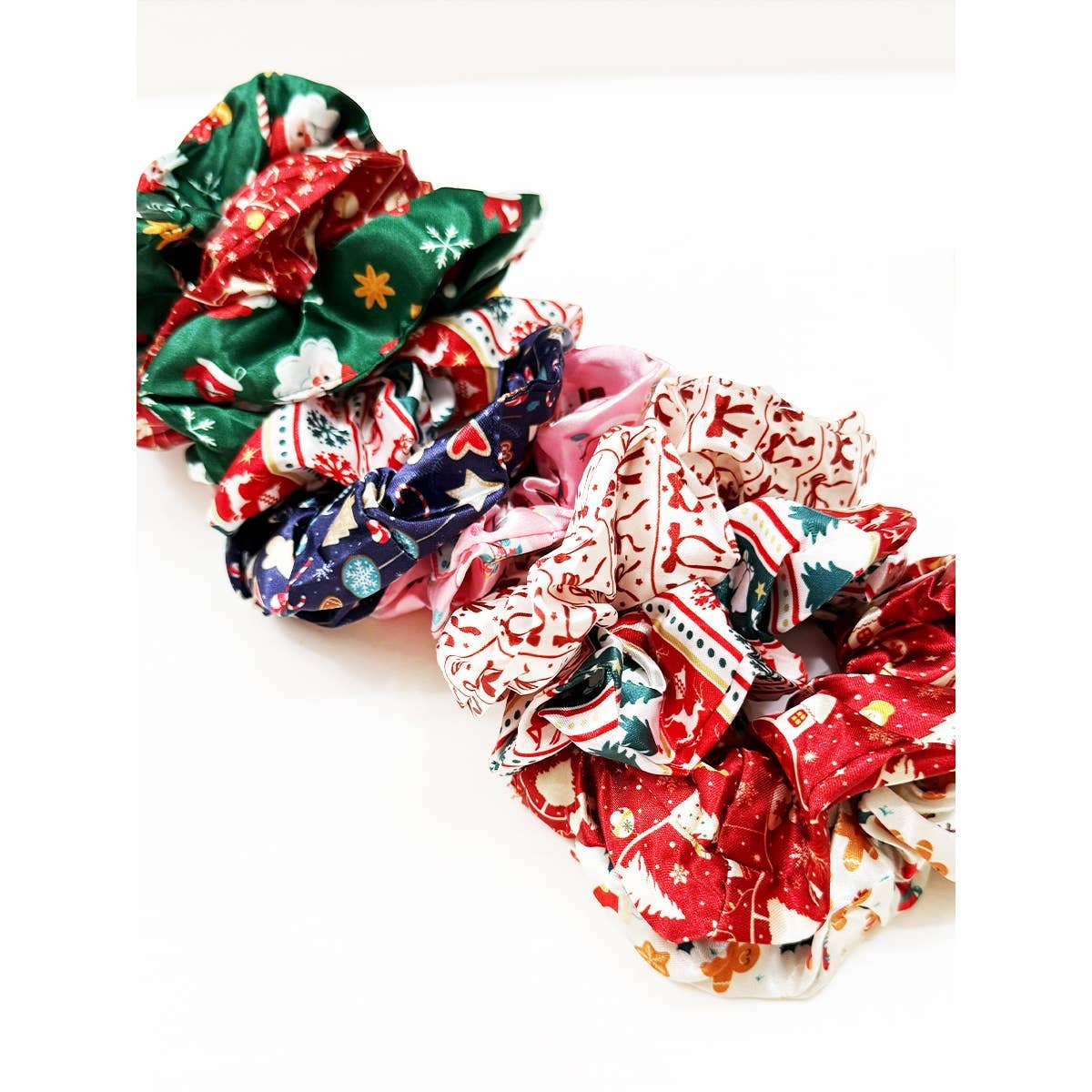Duo Satin Christmas Hair Scrunchies