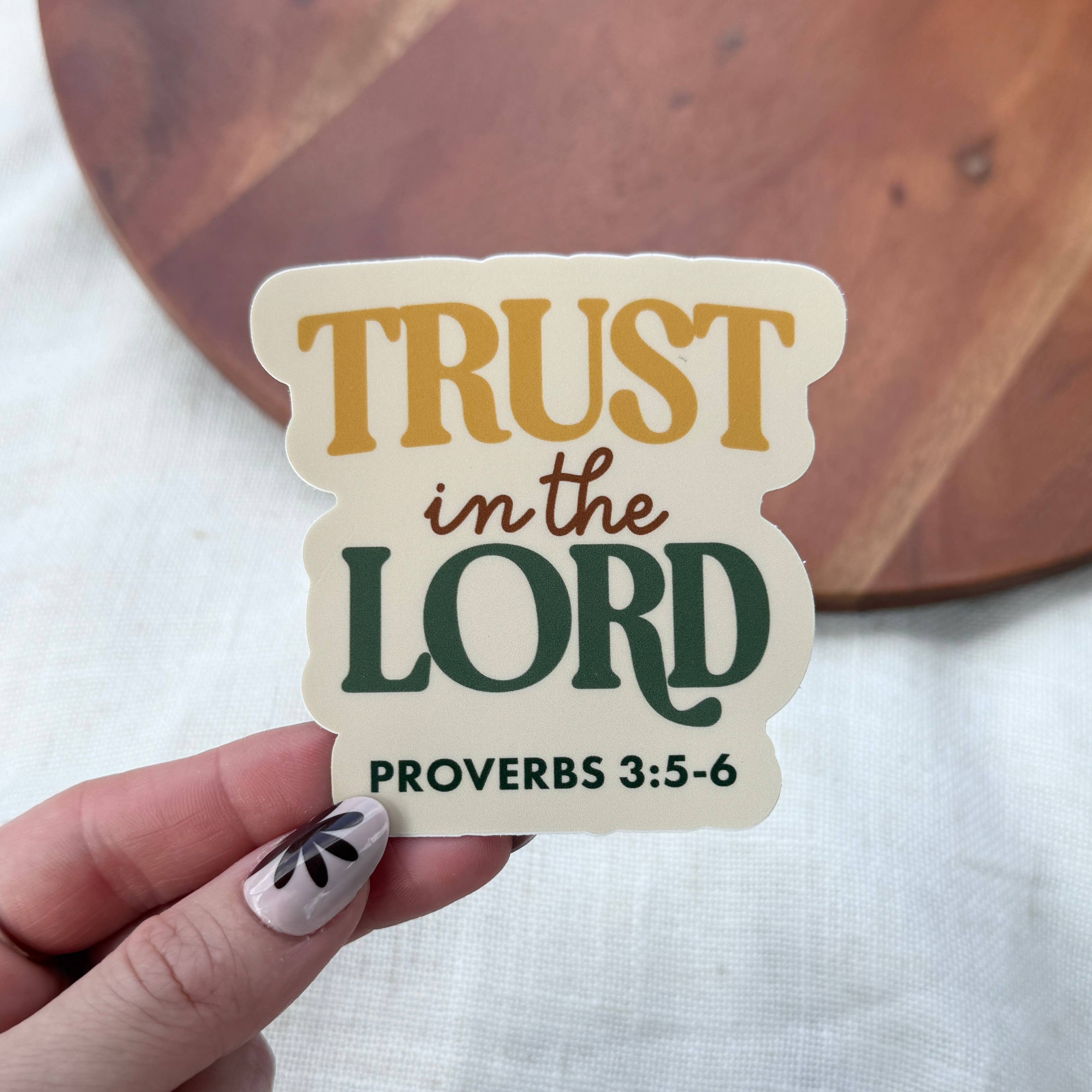 "Trust in the Lord" Faith Bible Verse Text Sticker