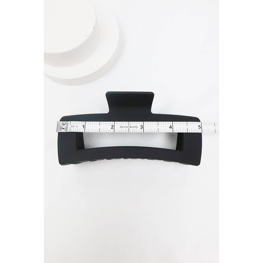 Black Jumbo Cut Out Rectangle Hair Claw: BLACK / ONE(12)